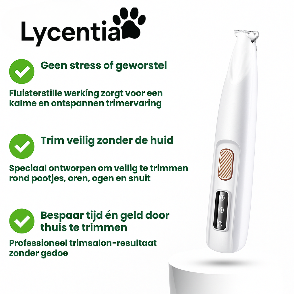 Lycentia PawTrim™ – Professionele Draadloze Trimmer met LED-Licht voor Huisdieren vertaal