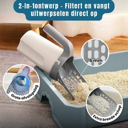 Lycentia HandyScoop™ – 2-in-1 Kattenbak-Schep met Zakjeshouder
