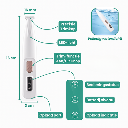 Lycentia PawTrim™ – Professionele Draadloze Trimmer met LED-Licht voor Huisdieren vertaal