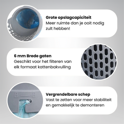 Lycentia HandyScoop™ – 2-in-1 Kattenbak-Schep met Zakjeshouder