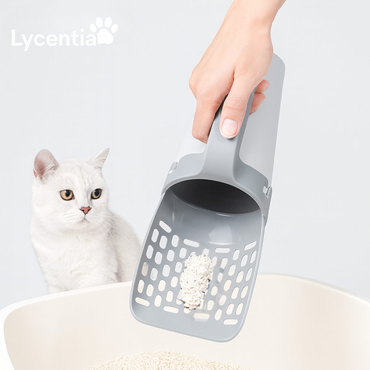 Lycentia HandyScoop™ – 2-in-1 Kattenbak-Schep met Zakjeshouder